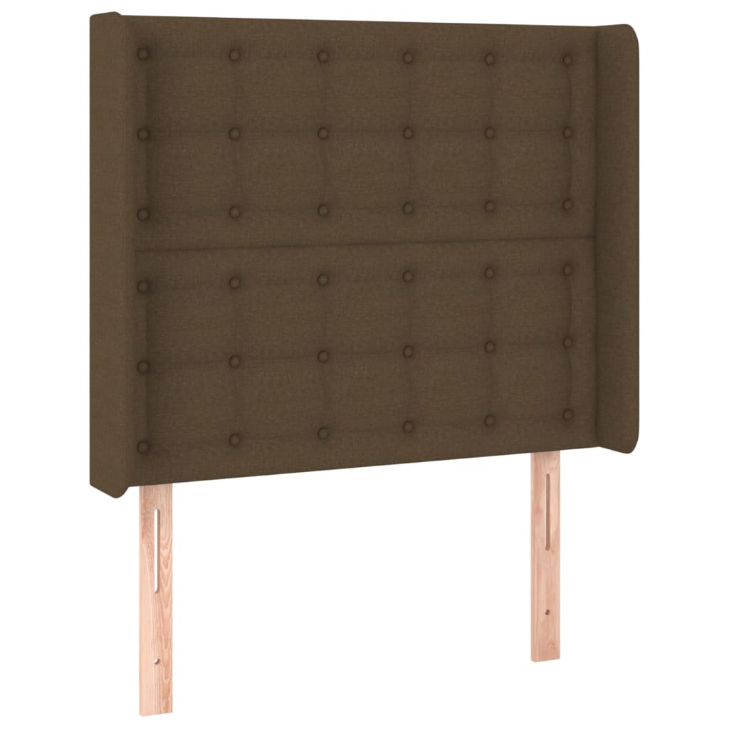 vidaXL Kopfteil mit Ohren Dunkelbraun 83x16x118/128 cm Stoff