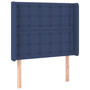 vidaXL Kopfteil mit Ohren Blau 83x16x118/128 cm Stoff