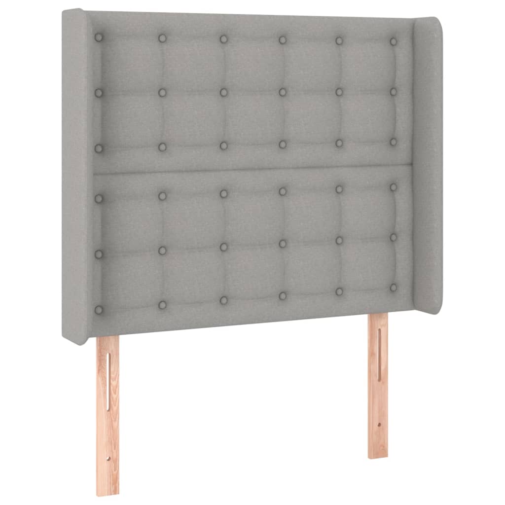 vidaXL Kopfteil mit Ohren Hellgrau 93x16x118/128 cm Stoff