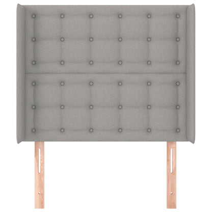vidaXL Kopfteil mit Ohren Hellgrau 93x16x118/128 cm Stoff