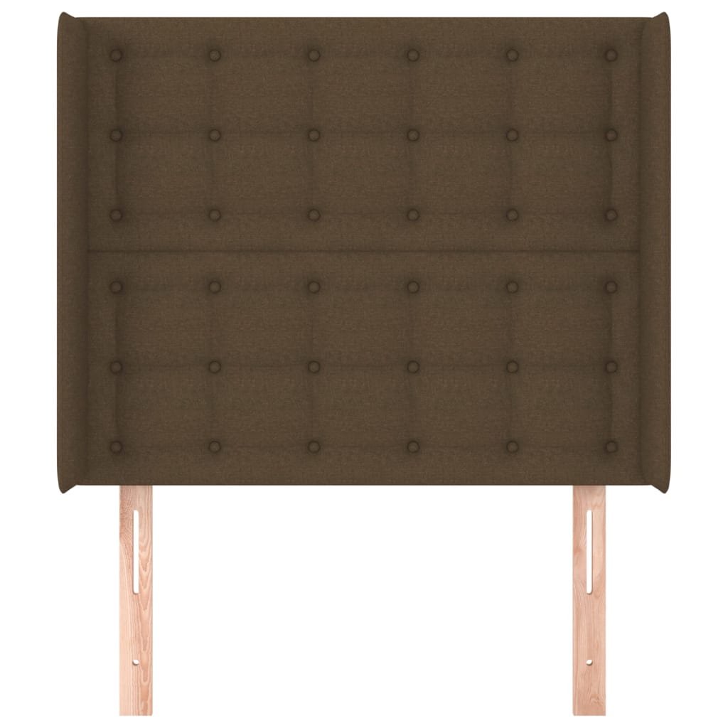 vidaXL Kopfteil mit Ohren Dunkelbraun 93x16x118/128 cm Stoff