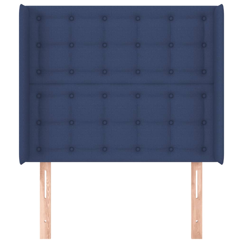 vidaXL Kopfteil mit Ohren Blau 93x16x118/128 cm Stoff