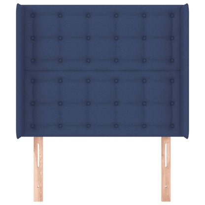 vidaXL Kopfteil mit Ohren Blau 93x16x118/128 cm Stoff