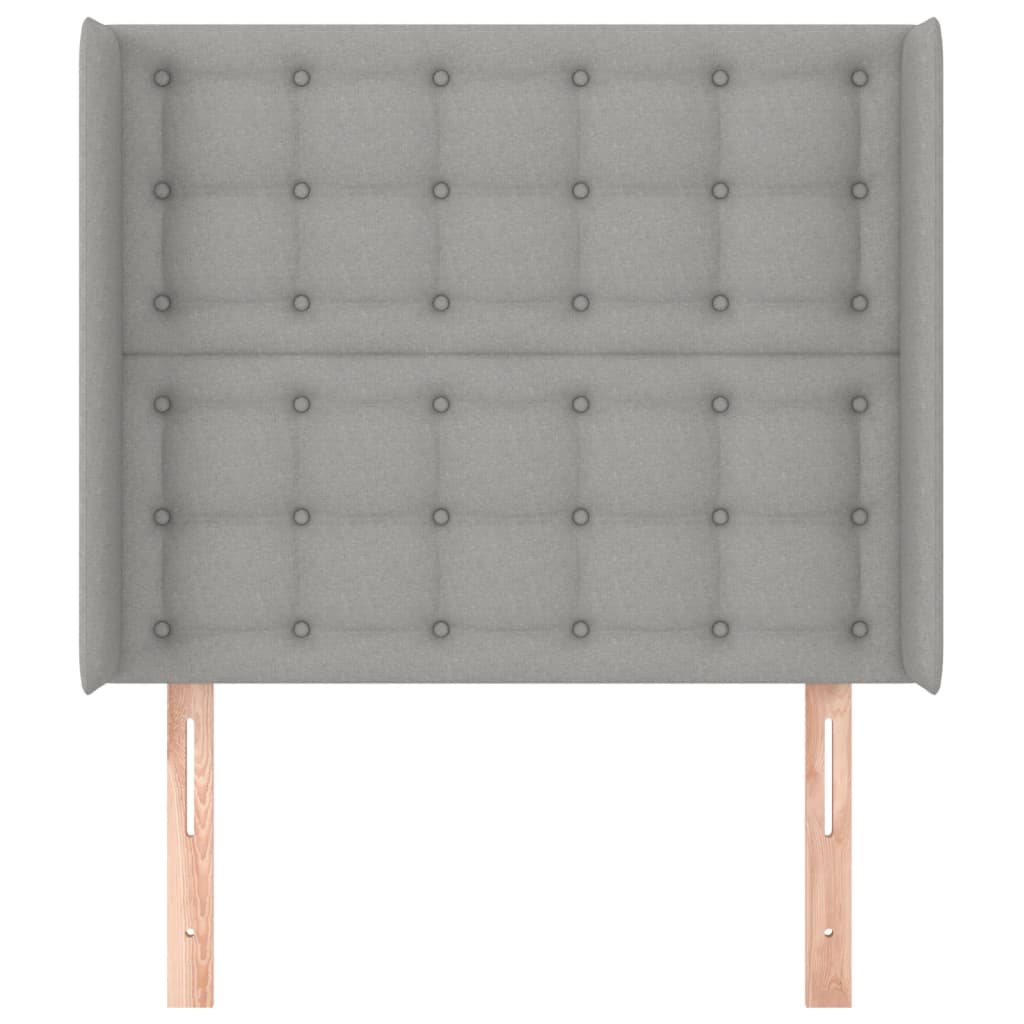vidaXL Kopfteil mit Ohren Hellgrau 103x16x118/128 cm Stoff