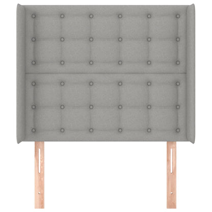 vidaXL Kopfteil mit Ohren Hellgrau 103x16x118/128 cm Stoff