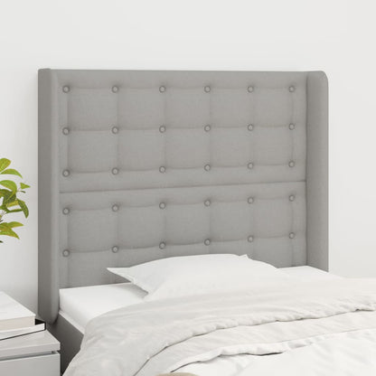 vidaXL Kopfteil mit Ohren Hellgrau 103x16x118/128 cm Stoff