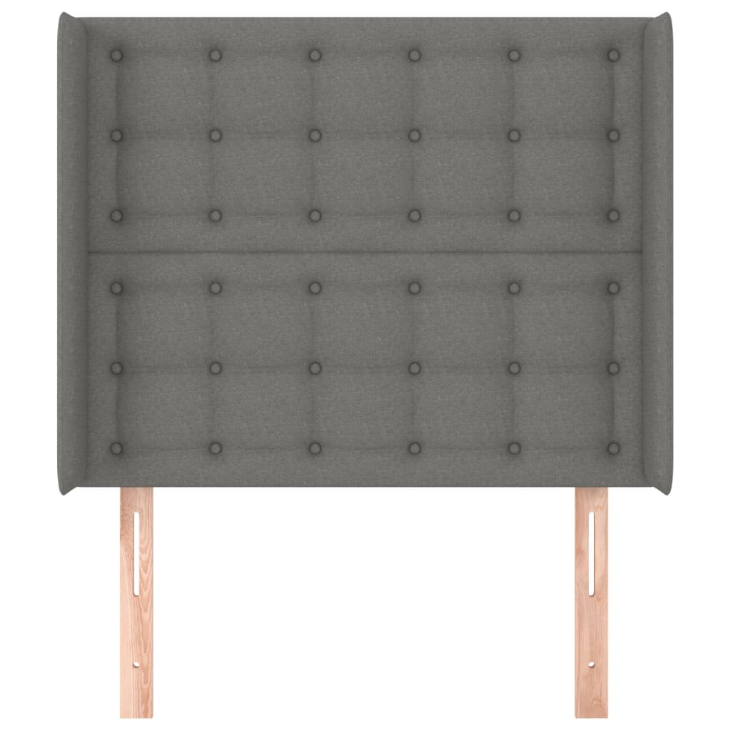 vidaXL Kopfteil mit Ohren Dunkelgrau 103x16x118/128 cm Stoff