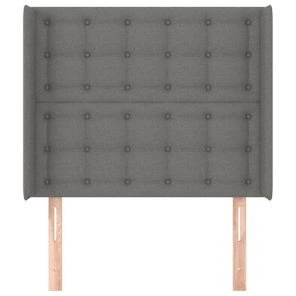 vidaXL Kopfteil mit Ohren Dunkelgrau 103x16x118/128 cm Stoff