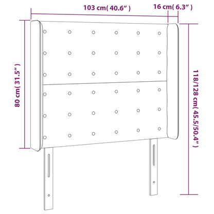 vidaXL Kopfteil mit Ohren Schwarz 103x16x118/128 cm Stoff