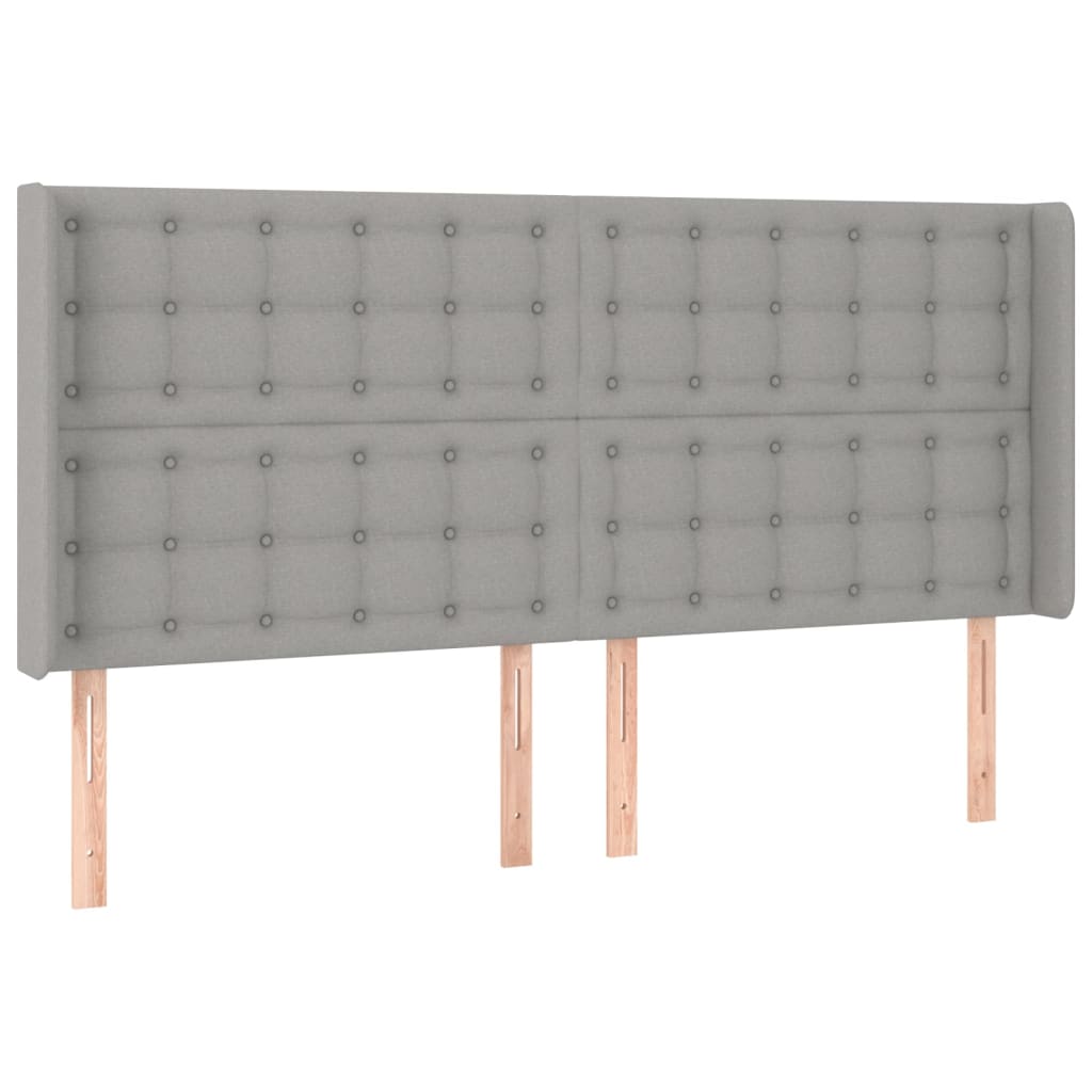 vidaXL Kopfteil mit Ohren Hellgrau 163x16x118/128 cm Stoff