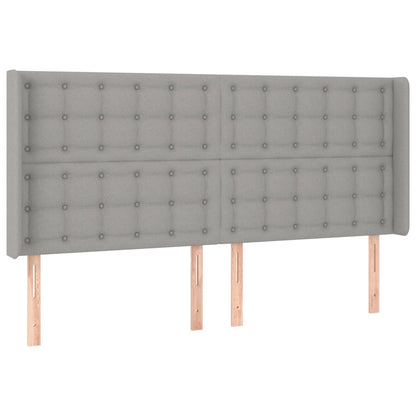 vidaXL Kopfteil mit Ohren Hellgrau 163x16x118/128 cm Stoff