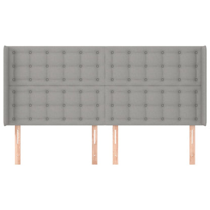 vidaXL Kopfteil mit Ohren Hellgrau 163x16x118/128 cm Stoff
