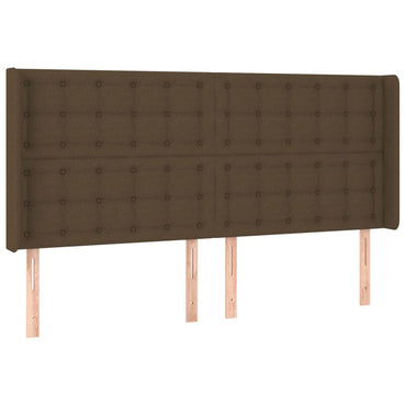 vidaXL Kopfteil mit Ohren Dunkelbraun 163x16x118/128 cm Stoff