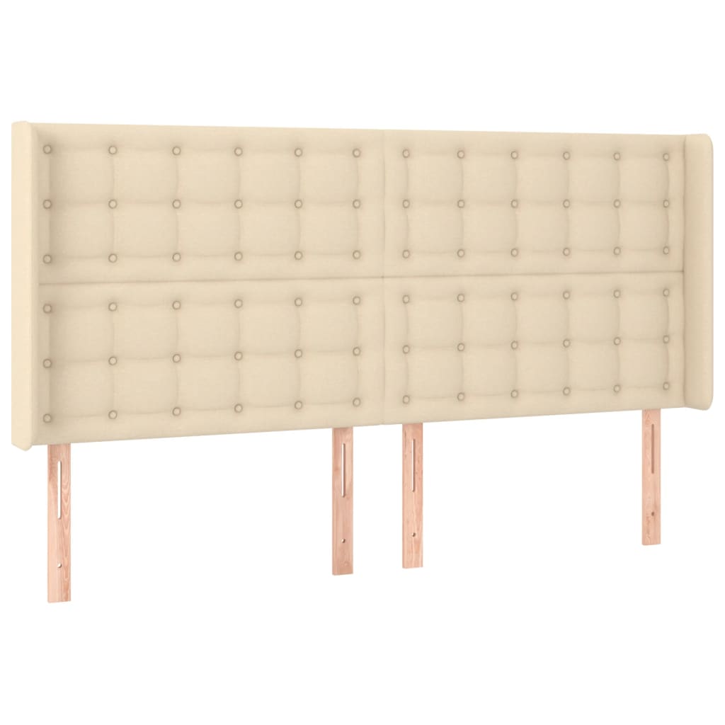 vidaXL Kopfteil mit Ohren Creme 163x16x118/128 cm Stoff