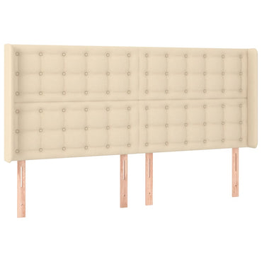 vidaXL Kopfteil mit Ohren Creme 163x16x118/128 cm Stoff