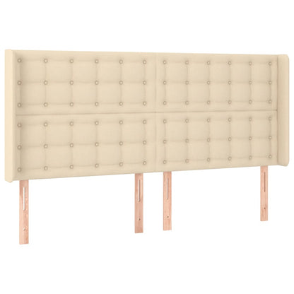 vidaXL Kopfteil mit Ohren Creme 163x16x118/128 cm Stoff