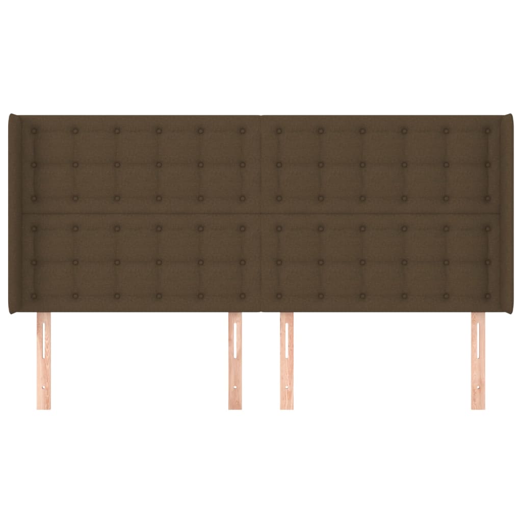 vidaXL Kopfteil mit Ohren Dunkelbraun 183x16x118/128 cm Stoff