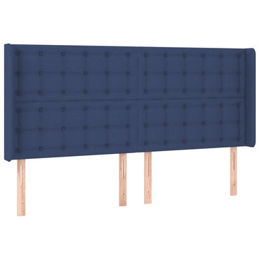 vidaXL Kopfteil mit Ohren Blau 183x16x118/128 cm Stoff