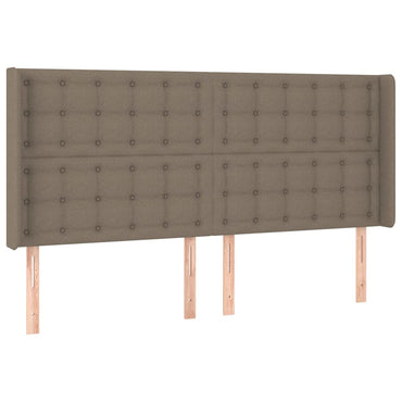 vidaXL Kopfteil mit Ohren Taupe 203x16x118/128 cm Stoff