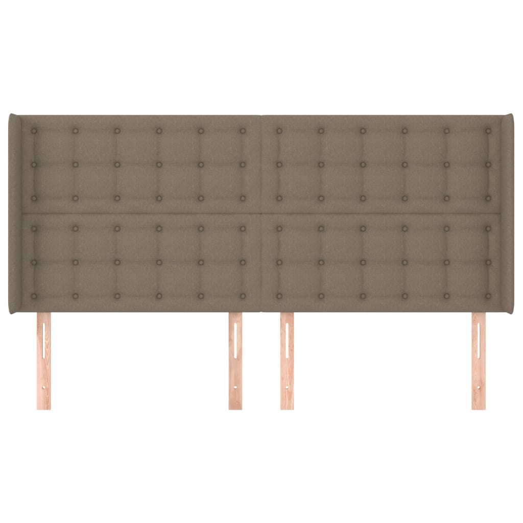 vidaXL Kopfteil mit Ohren Taupe 203x16x118/128 cm Stoff