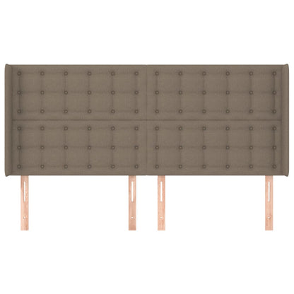 vidaXL Kopfteil mit Ohren Taupe 203x16x118/128 cm Stoff