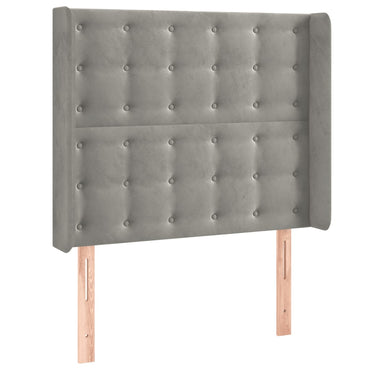 vidaXL Kopfteil mit Ohren Hellgrau 83x16x118/128 cm Samt