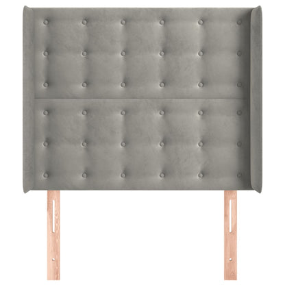 vidaXL Kopfteil mit Ohren Hellgrau 83x16x118/128 cm Samt