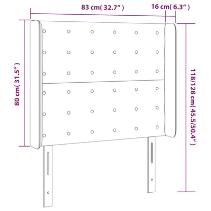 vidaXL Kopfteil mit Ohren Hellgrau 83x16x118/128 cm Samt