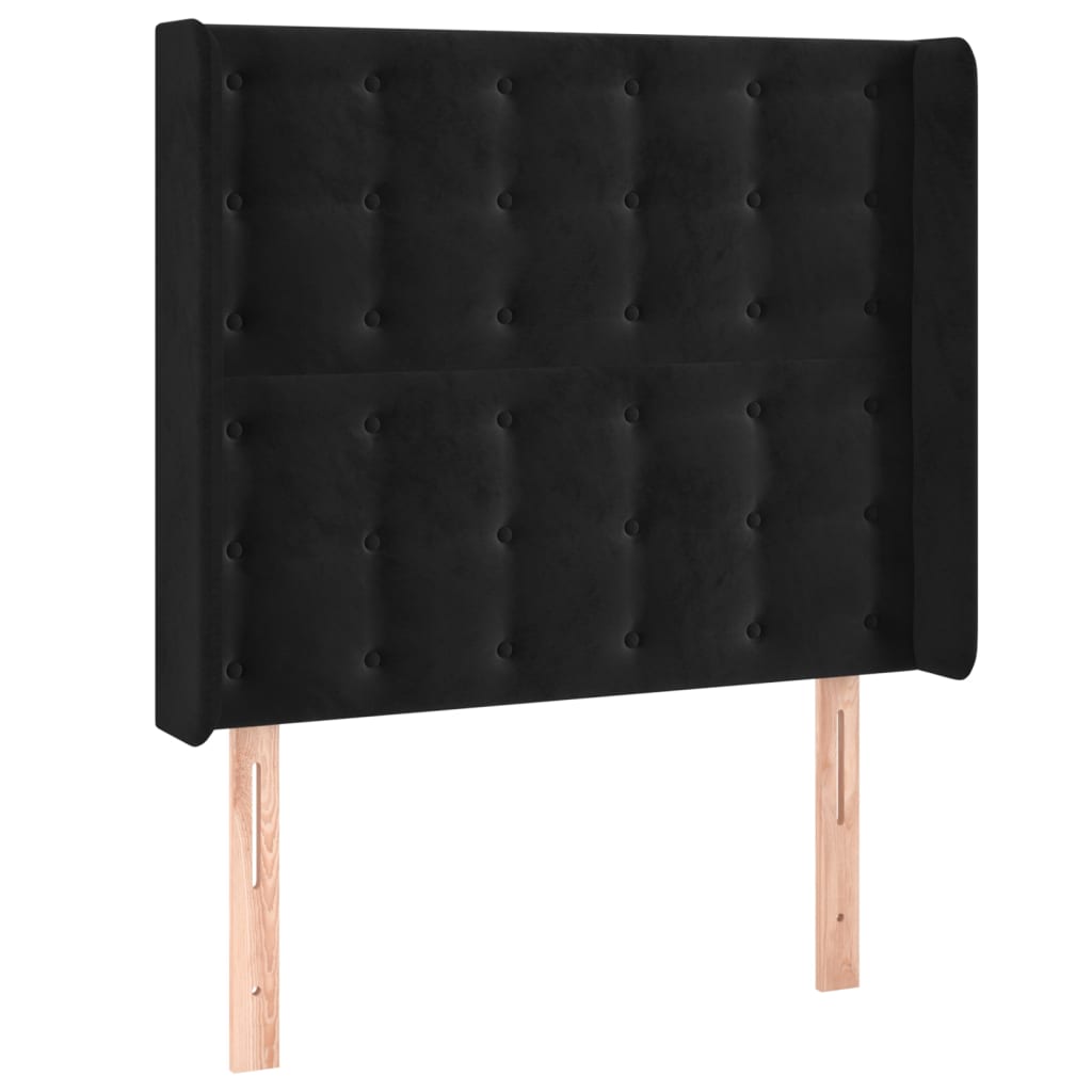 vidaXL Kopfteil mit Ohren Schwarz 83x16x118/128 cm Samt