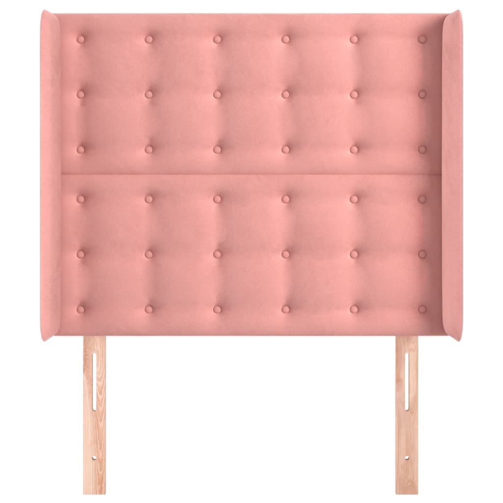 vidaXL Kopfteil mit Ohren Rosa 93x16x118/128 cm Samt
