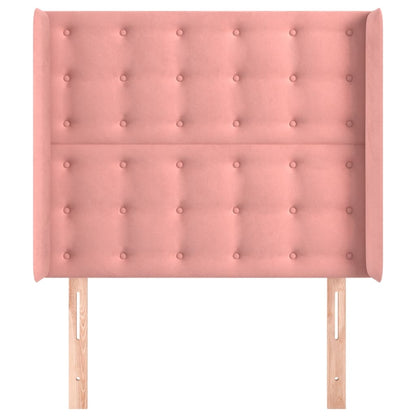 vidaXL Kopfteil mit Ohren Rosa 93x16x118/128 cm Samt
