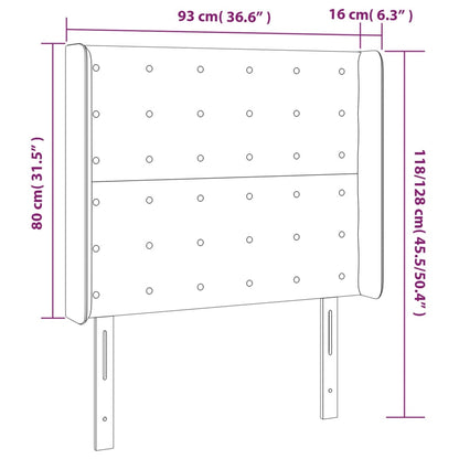 vidaXL Kopfteil mit Ohren Rosa 93x16x118/128 cm Samt