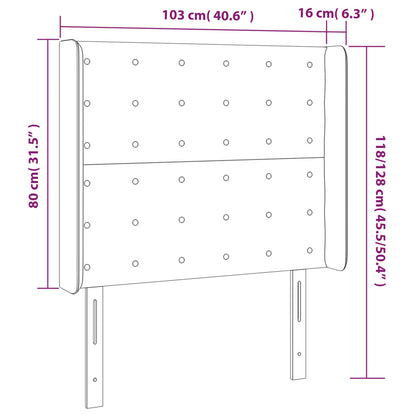 vidaXL Kopfteil mit Ohren Rosa 103x16x118/128 cm Samt