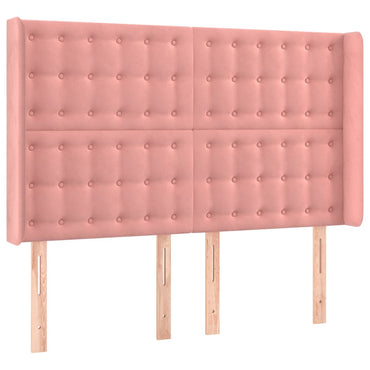 vidaXL Kopfteil mit Ohren Rosa 147x16x118/128 cm Samt
