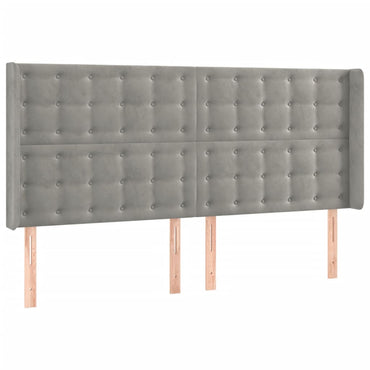 vidaXL Kopfteil mit Ohren Hellgrau 183x16x118/128 cm Samt