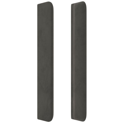 vidaXL Kopfteil mit Ohren Dunkelgrau 203x16x118/128 cm Samt