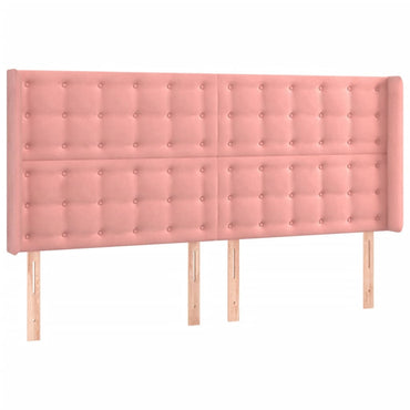 vidaXL Kopfteil mit Ohren Rosa 203x16x118/128 cm Samt