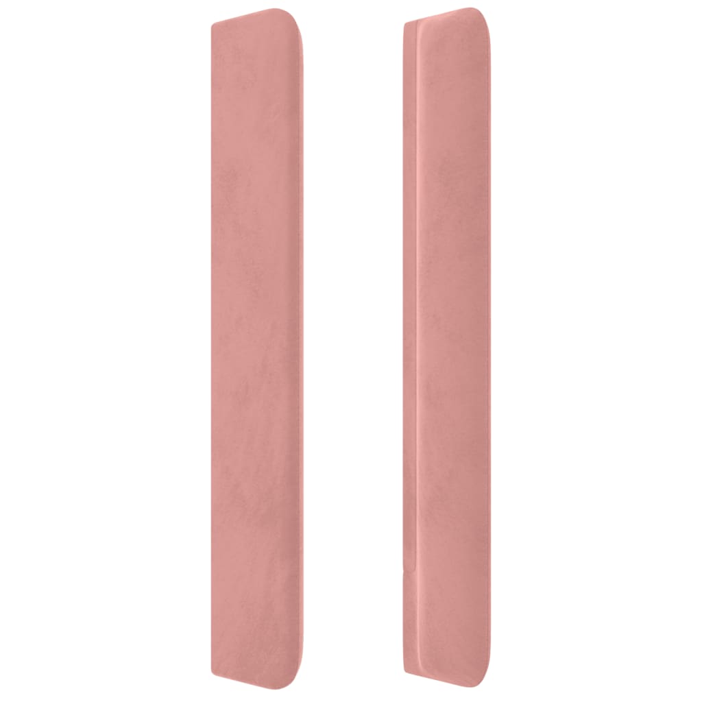 vidaXL Kopfteil mit Ohren Rosa 203x16x118/128 cm Samt