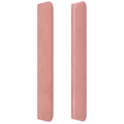 vidaXL Kopfteil mit Ohren Rosa 203x16x118/128 cm Samt