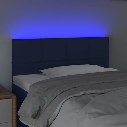 vidaXL LED Kopfteil Blau 90x5x78/88 cm Stoff