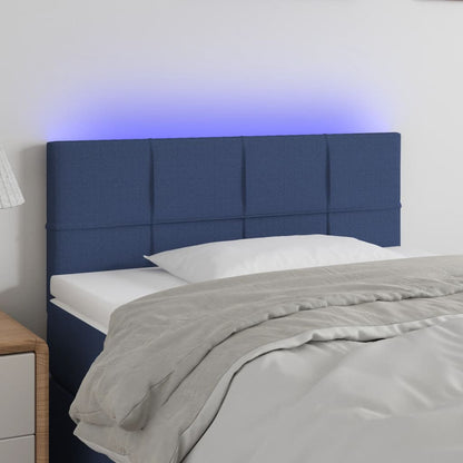 vidaXL LED Kopfteil Blau 90x5x78/88 cm Stoff