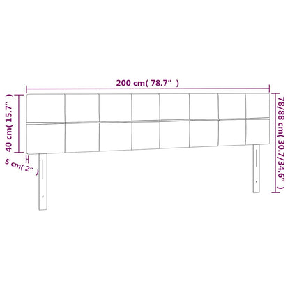 vidaXL Tête de lit à LED Bleu foncé 200x5x78/88 cm Velours