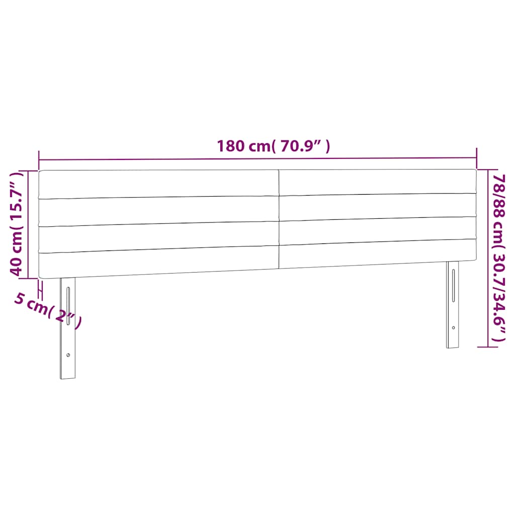 vidaXL LED Kopfteil Dunkelblau 180x5x78/88 cm Samt