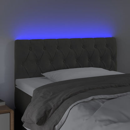 vidaXL LED Kopfteil Dunkelgrau 100x7x78/88 cm Samt