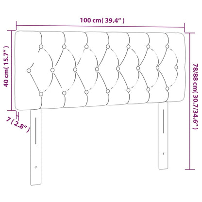 vidaXL LED Kopfteil Dunkelgrau 100x7x78/88 cm Samt