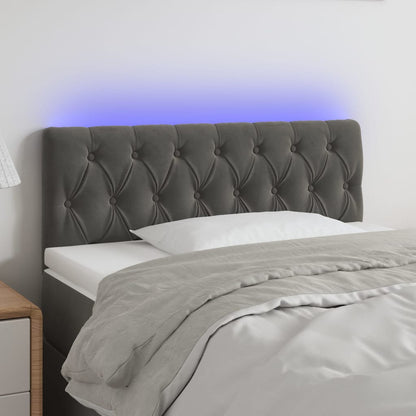 vidaXL LED Kopfteil Dunkelgrau 100x7x78/88 cm Samt