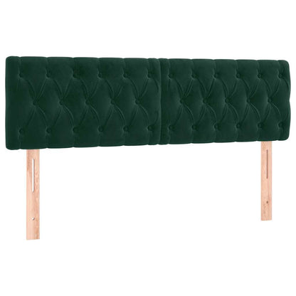 vidaXL LED Kopfteil Dunkelgrün 144x7x78/88 cm Samt