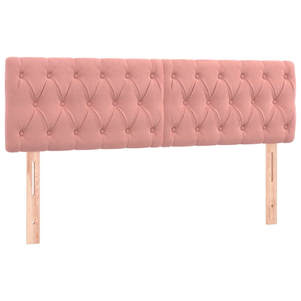 vidaXL LED Kopfteil Rosa 144x7x78/88 cm Samt
