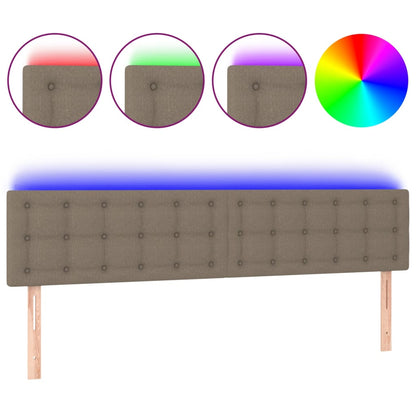 vidaXL Tête de lit à LED Taupe 180x5x78/88 cm Tissu
