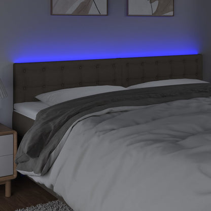 vidaXL Tête de lit à LED Taupe 180x5x78/88 cm Tissu